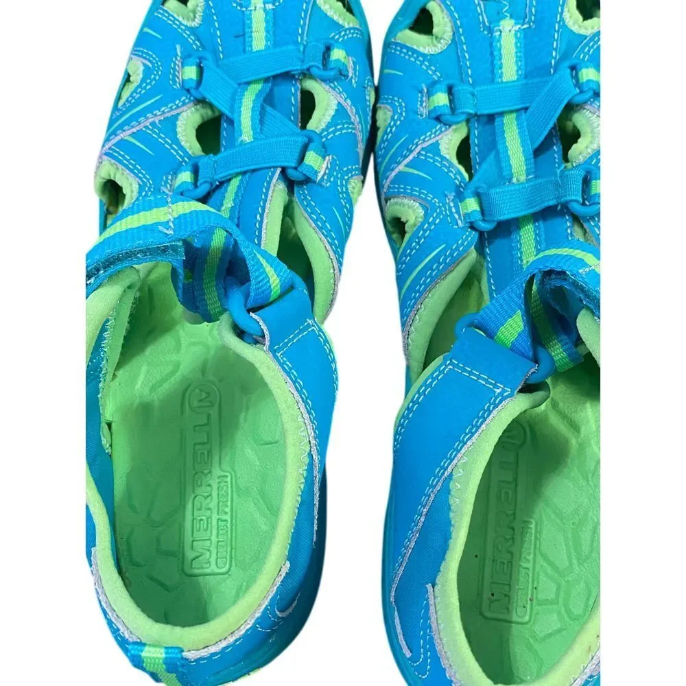 Merrell Water‎ Sport Sandal Outdoor Hiking Beach Aqua Shoes Turquoise Lime Sz 5M